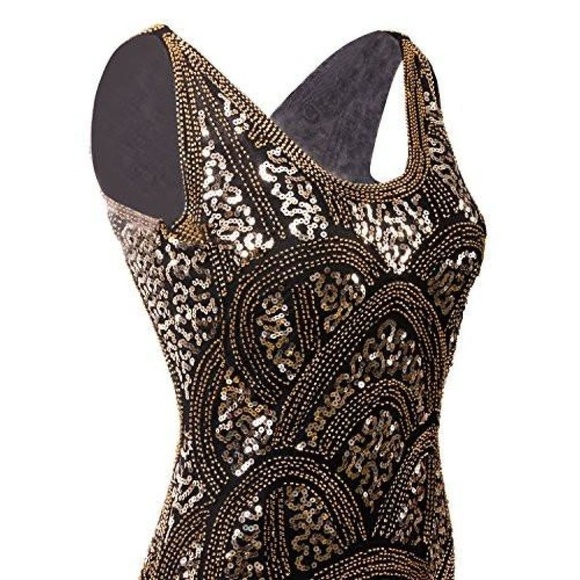 Vintage Fringe Prom Gatsby Flapper Dress - Picture 3 of 8